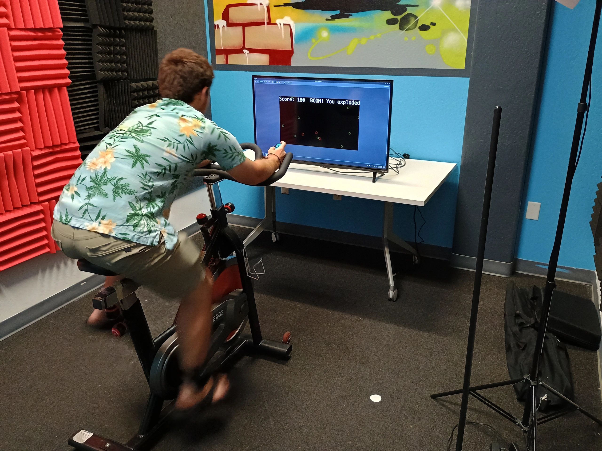 Playing an exergame on the Knightsgate system